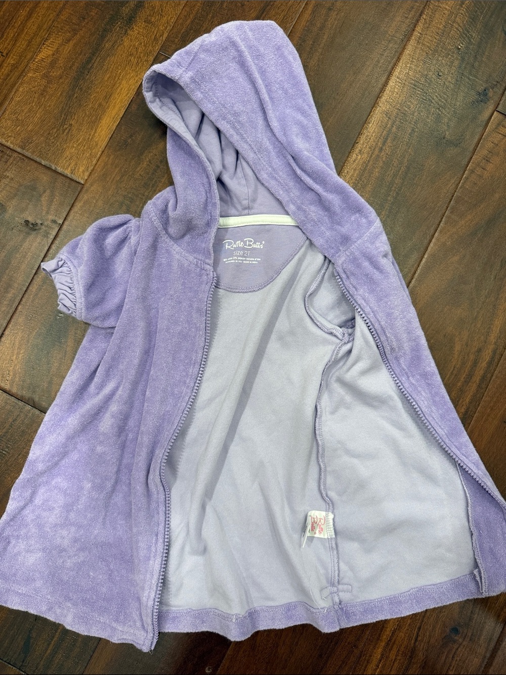 Ruffle Butts Lilac Hooded Girls Swim Cover-Up
